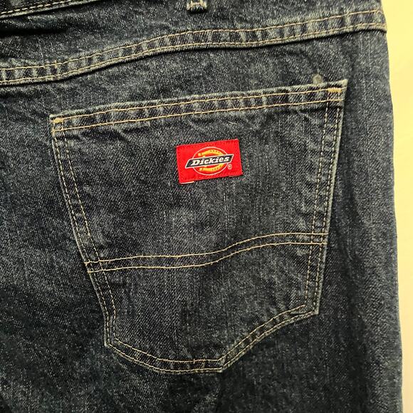 Dickies Straight Leg Blue Mens Jeans Size 44x32 Dark Wash Denim Western Work - Picture 7 of 10